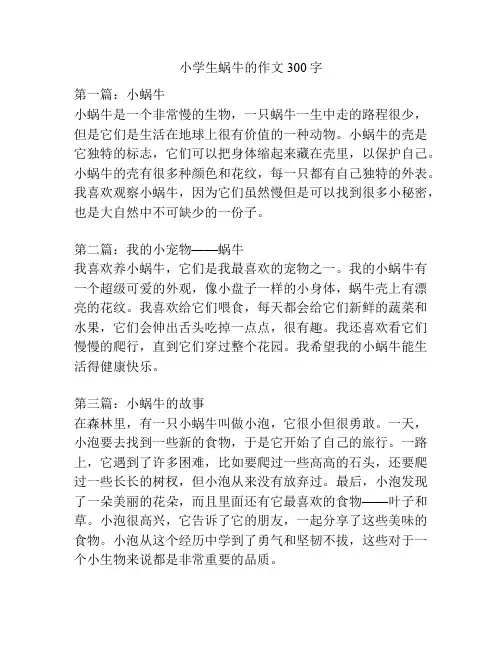 小学生蜗牛的作文300字