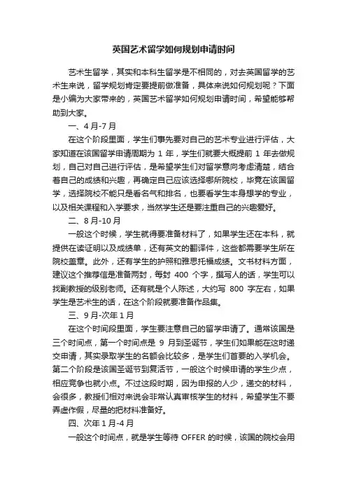 英国艺术留学如何规划申请时间