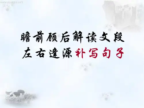 2019高三专题复习之补写句子