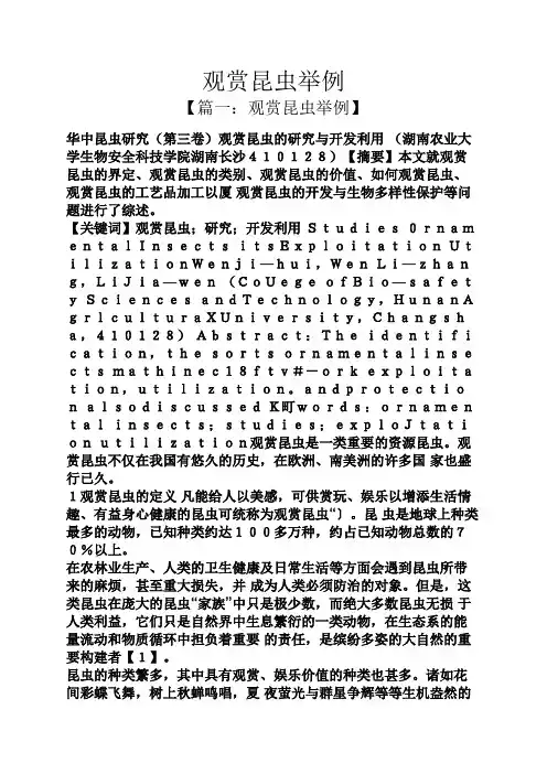 观赏昆虫举例
