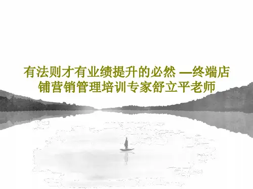 有法则才有业绩提升的必然 —终端店铺营销管理培训专家舒立平老师15页PPT