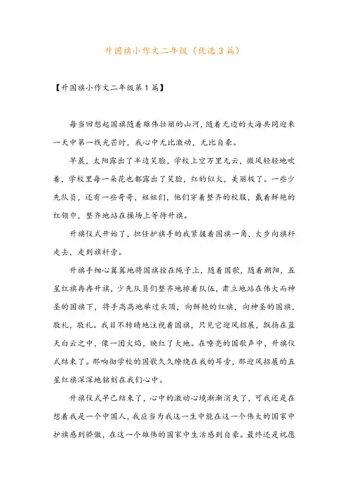 升国旗小作文二年级(优选3篇)