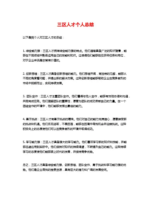 三区人才个人总结