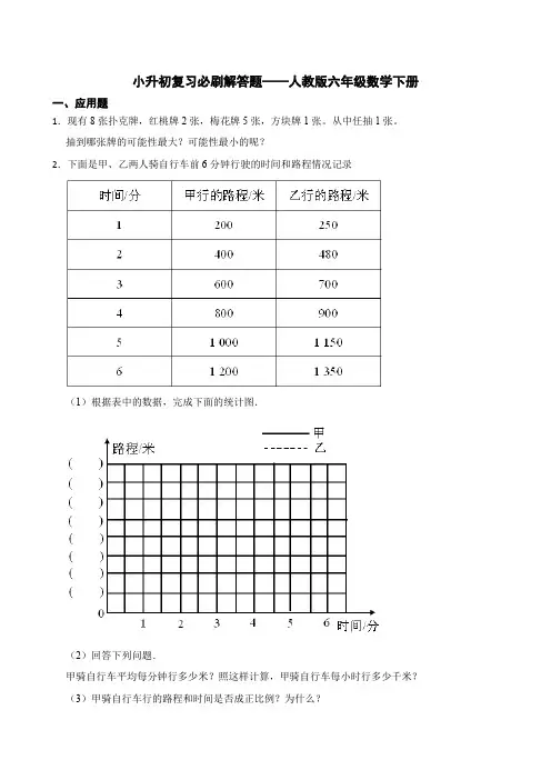 小升初复习必刷解答题(试题)人教版六年级数学下册(含解析)