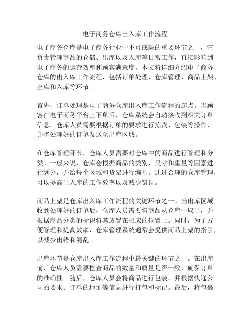 电子商务仓库出入库工作流程