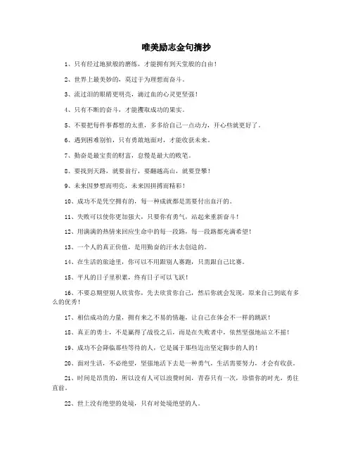 唯美励志金句摘抄