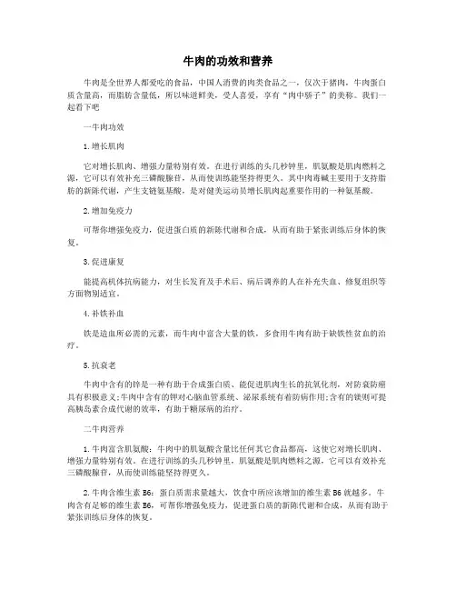 牛肉的功效和营养