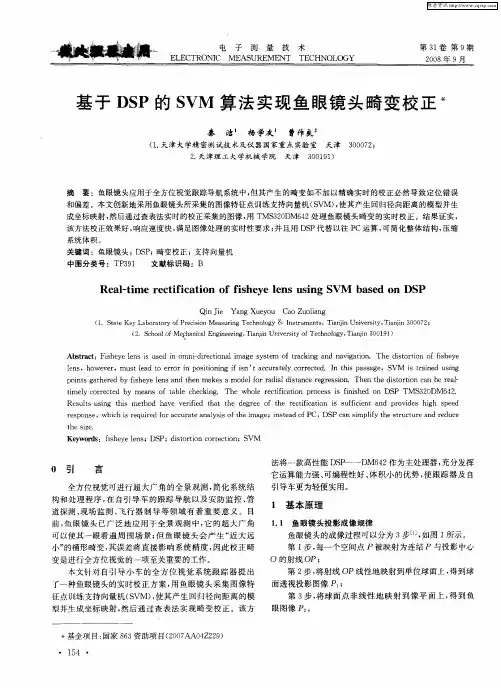 基于DSP的SVM算法实现鱼眼镜头畸变校正