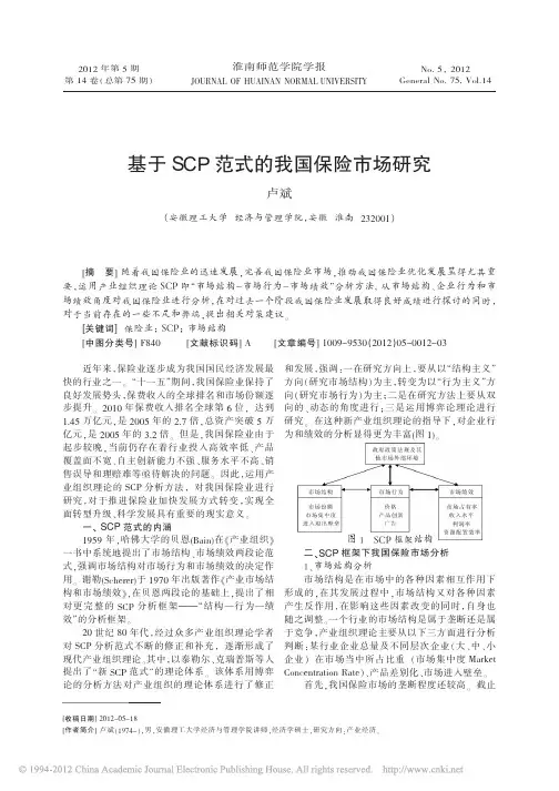 基于SCP范式的我国保险市场研究