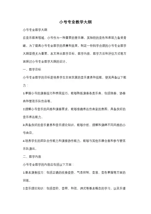 小号专业教学大纲