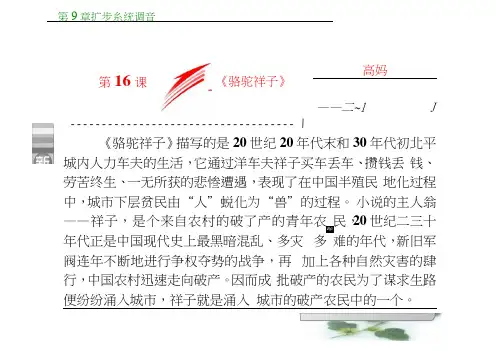 高中语文人教选修《中国小说欣赏》课件：第16课《骆驼祥子》——高妈
