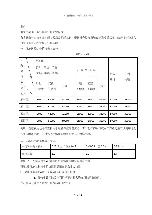 南宁市集体土地征收与补偿安置标准[001]