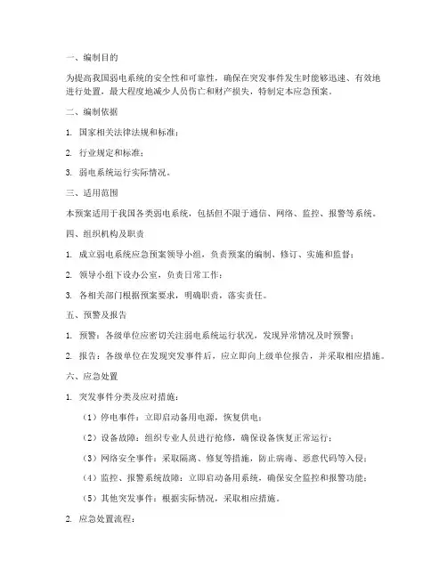 弱电系统应急预案