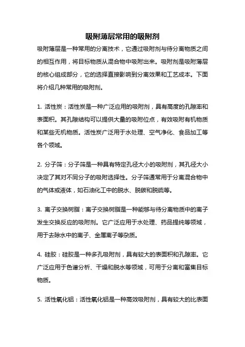 吸附薄层常用的吸附剂
