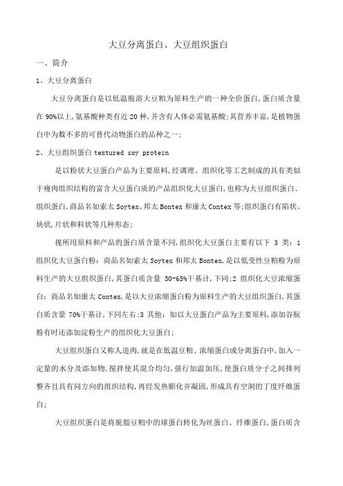 大豆分离蛋白和大豆组织蛋白的特性及在肉制品中的应用
