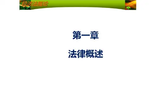 第一章法律概述《经济法概述》PPT课件