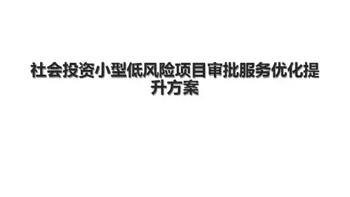 社会投资小型低风险项目审批服务优化提升方案.pptx