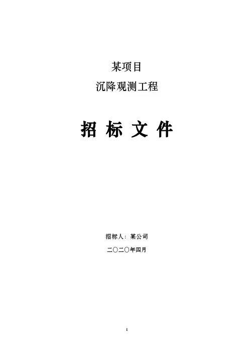 沉降观测招标文件