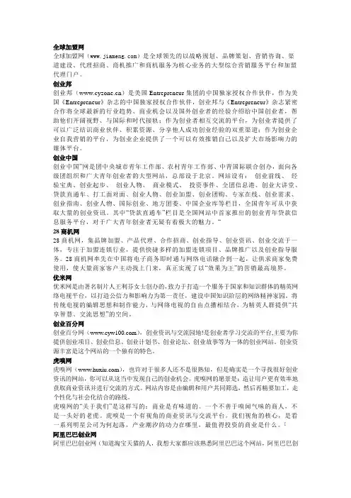 中国十大热门创业网站