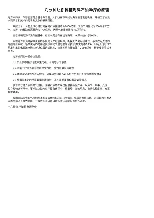 几分钟让你搞懂海洋石油勘探的原理