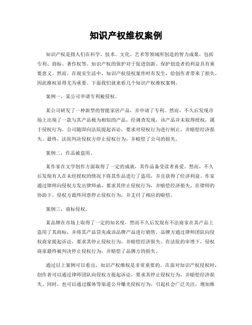 知识产权维权案例