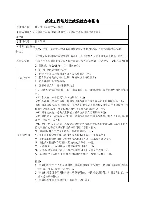 规划局开线验线指南