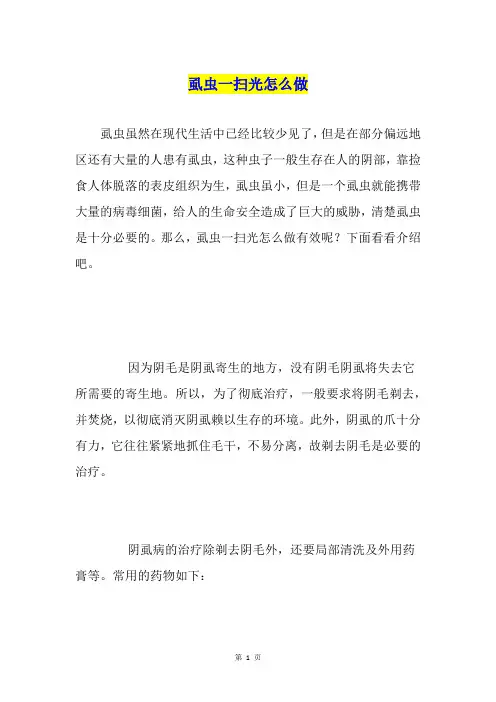 虱虫一扫光怎么做