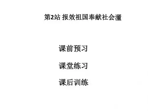 2017-2018学年北师大版九年级政治上册课件第四单元第12课第2站 报效祖国奉献社会 (共38张PPT)
