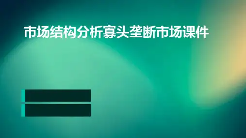 市场结构分析：寡头垄断市场课件