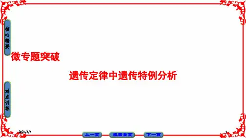 教师用书2016_2017版高中生物第1章孟德尔定律遗传定律中遗传特例分析微专题突破课件浙科版必修_