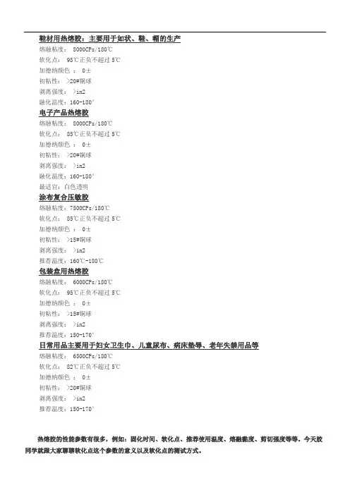 热熔胶软化点及熔点测试方法