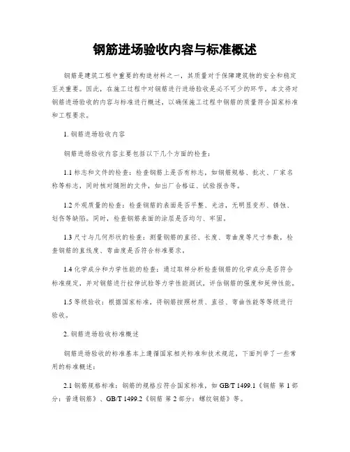钢筋进场验收内容与标准概述