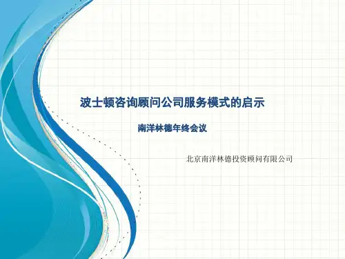 企业咨询-某公司服务模式咨询报告(英文版)(ppt15页)
