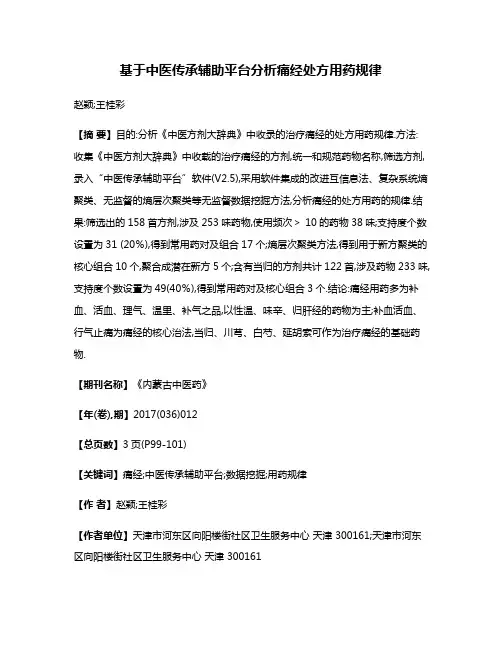 基于中医传承辅助平台分析痛经处方用药规律