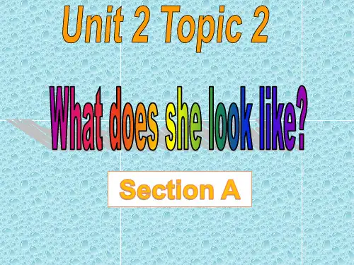 仁爱版七年级英语上Unit 2 Topic 2 What does she look like？ Section A   课件(共40张PPT)