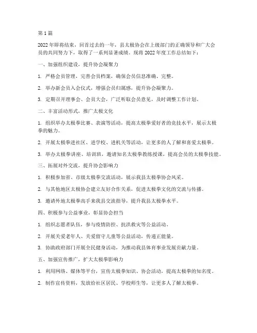 县太极协会年度养总结(3篇)