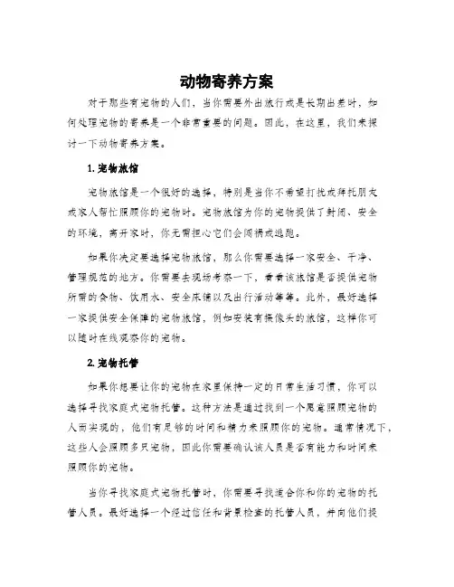 动物寄养方案