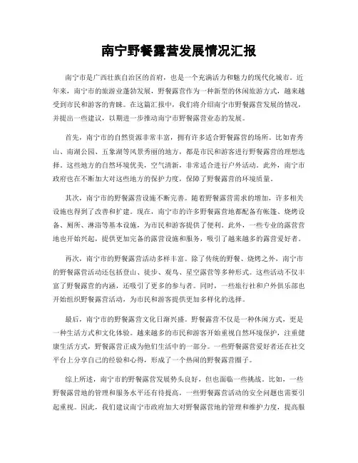 南宁野餐露营发展情况汇报