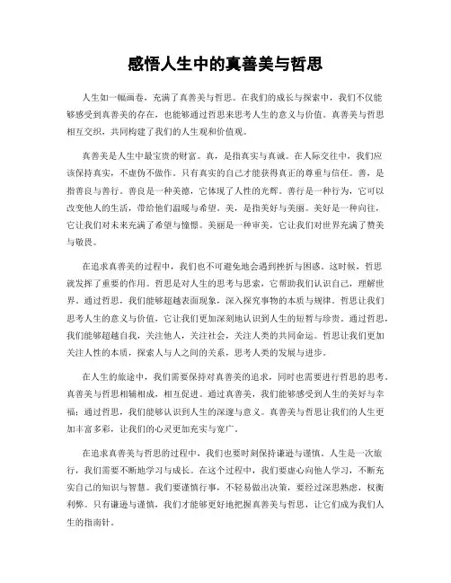 感悟人生中的真善美与哲思