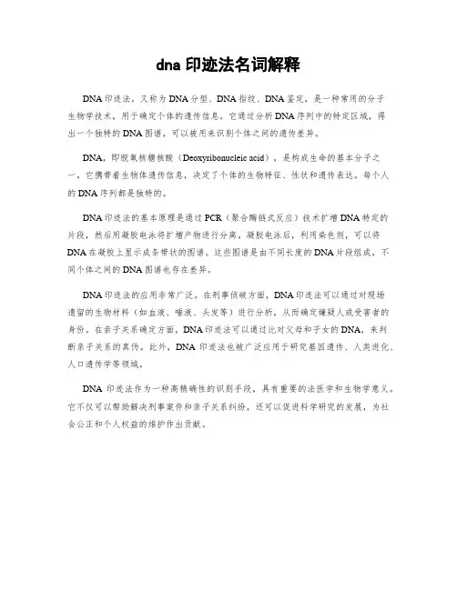 dna印迹法名词解释