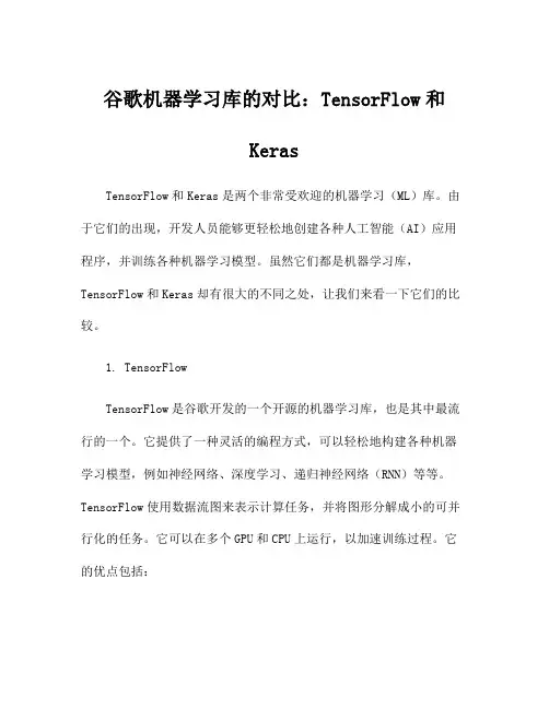 谷歌机器学习库的对比：TensorFlow和Keras