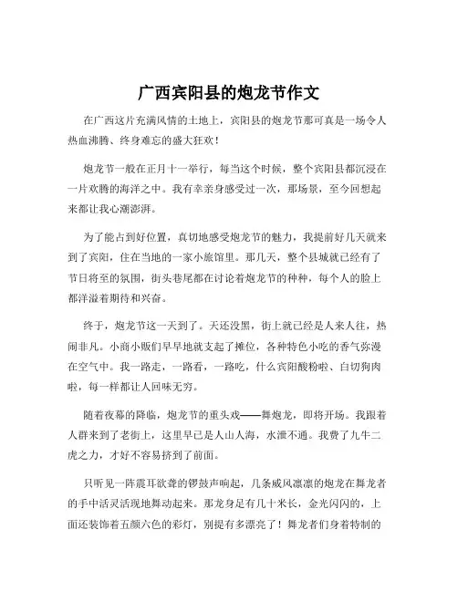 广西宾阳县的炮龙节作文