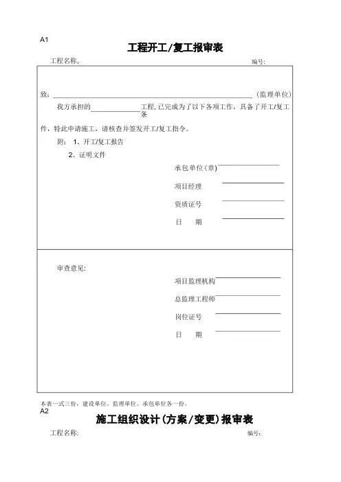 施工组织设计(方案、变更)报审表