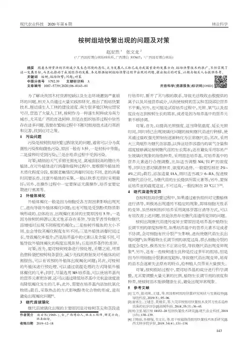 桉树组培快繁出现的问题及对策