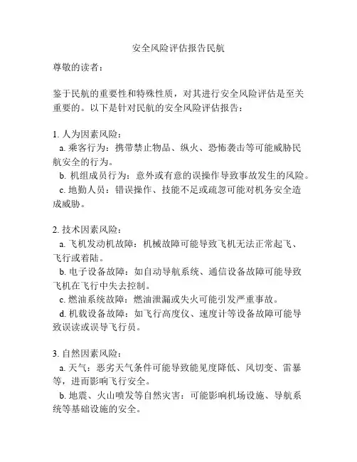 安全风险评估报告民航