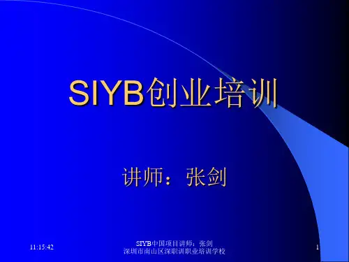 SIYB创业培训全课件