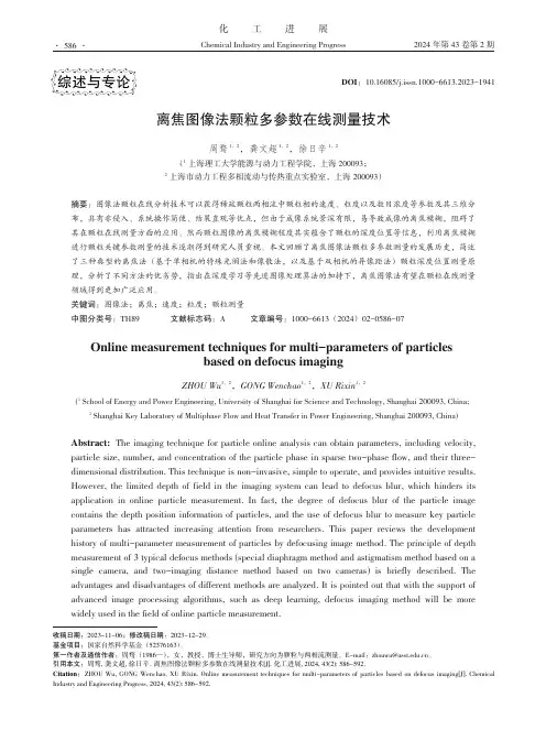 离焦图像法颗粒多参数在线测量技术
