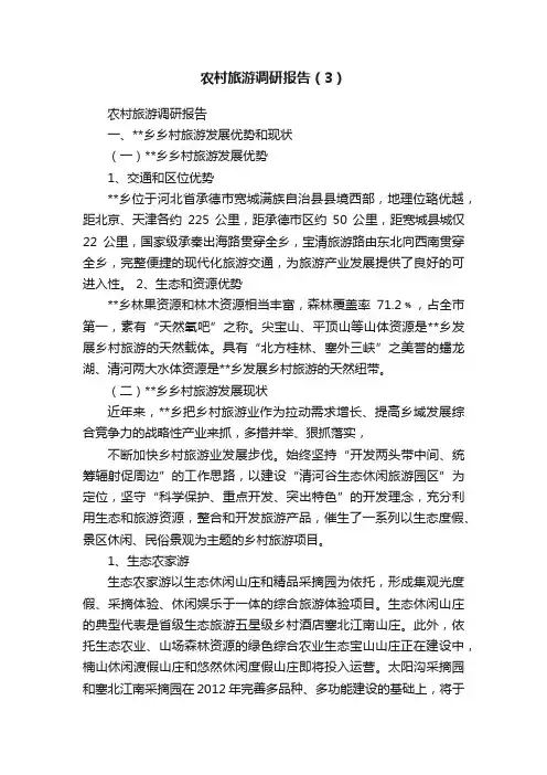 农村旅游调研报告（3）