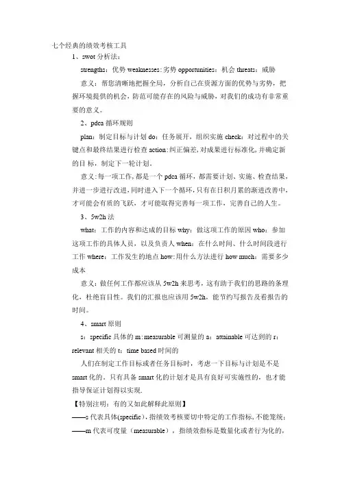 七个经典的绩效考核工具(精)
