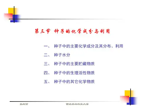 种子学  (第二章2.3) 种子化学成分与利用